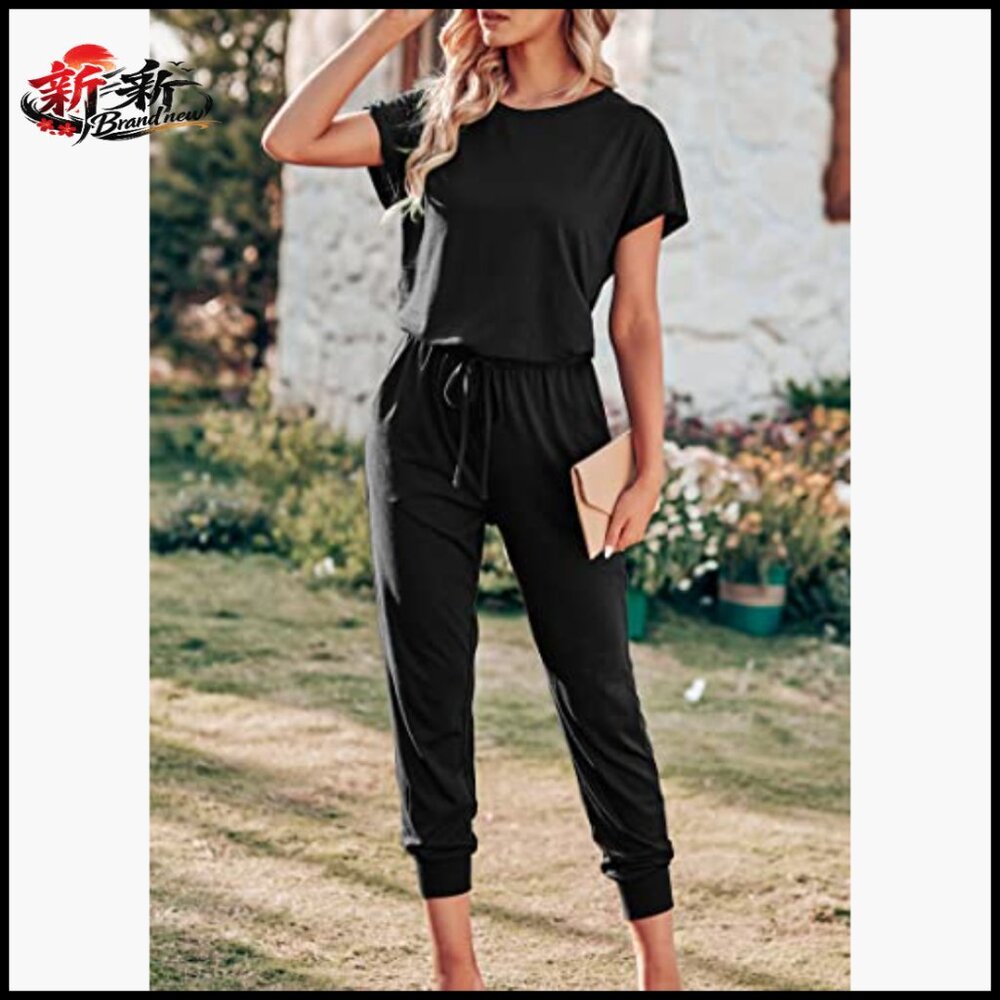 Polyester Viscose Elastane Short Sleeve Jumpsuit … - image 3